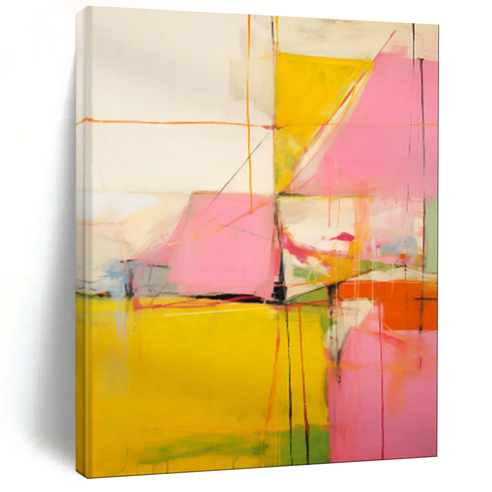 Vibrant Geometric Abstract Painting, Perfect for Creative Studio & Eclectic Lounge LargeART1835