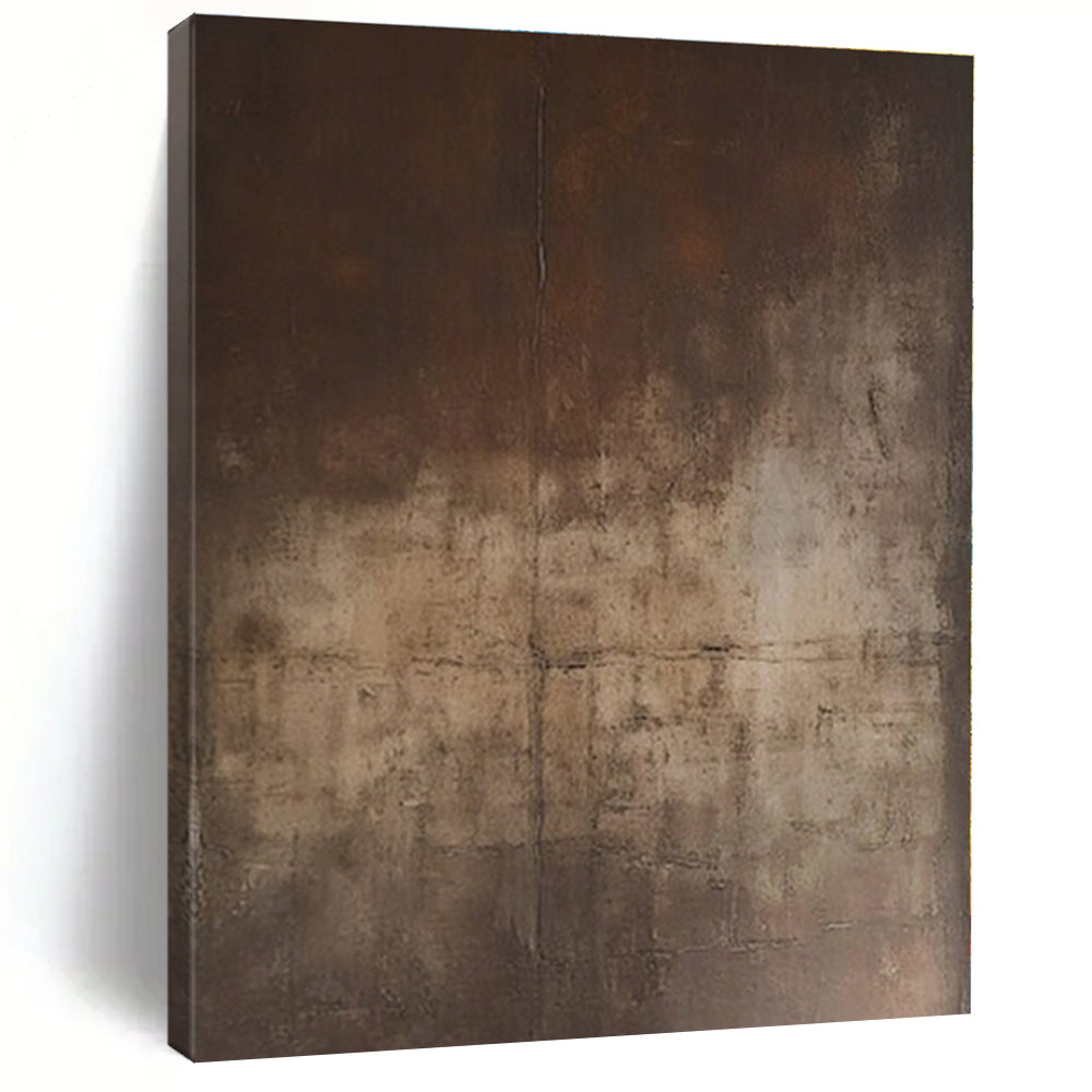Dark Brown - Gray Abstract Painting, Ideal for Masculine Home Office & Vintage - Inspired Lounge LargeART1367