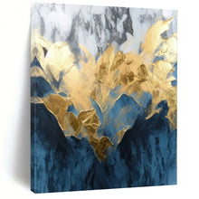 Load image into Gallery viewer, Oversized Gold - Leaf Mountain Abstract Acrylic for Luxury Home Office LargeART0285
