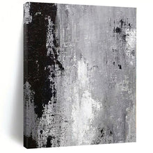 Load image into Gallery viewer, Grayscale Textured Abstract Canvas Painting, Suited for Industrial Chic Café &amp; Modern Art Studio LargeART1150
