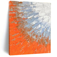 Load image into Gallery viewer, Oversized Orange - Blue Textured Abstract Acrylic Art for Dining Room &amp; Art Gallery LargeART0405
