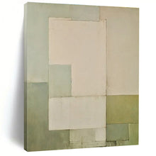 Load image into Gallery viewer, Light Green &amp; Gray Geometric Abstract Painting, Ideal for Minimalist Living Room &amp; Modern Office LargeART1444
