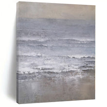Load image into Gallery viewer, Monochrome Sea Abstract Canvas Painting, Great for Nautical - Themed Bedroom &amp; Minimalist Lounge LargeART1161

