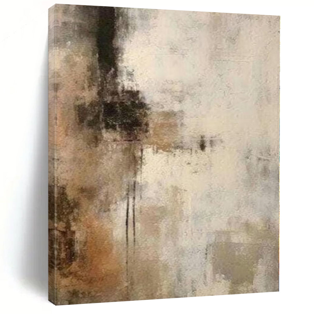 Large - Scale Hand - painted Earth - Toned Abstract Blur Acrylic Art for Bohemian - Inspired Bedrooms LargeART0249