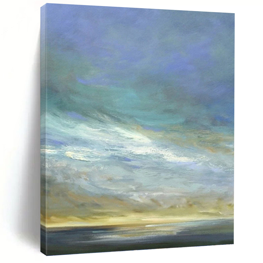 “Dreamy Sky Horizons” Abstract Cloudscape Painting on Canvas, Soothing Wall Art DKH954