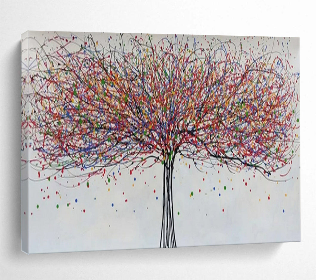 Hand - painted Colorful Drip Tree Acrylic Art for Whimsical Children’s Playrooms LargeART1727