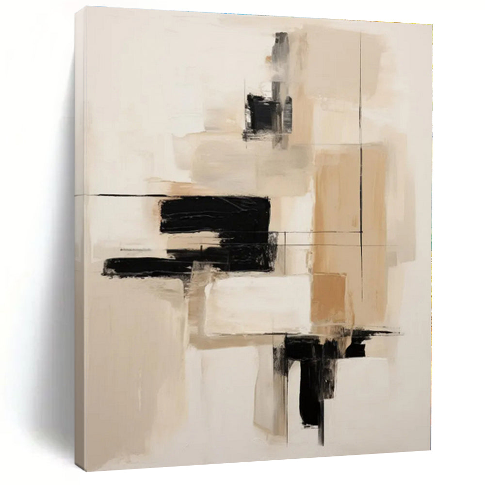 Large - Format Neutral Tonal Abstract Art for Serene Bedroom & Minimalist Office LargeART0530
