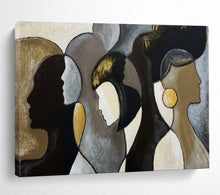 Load image into Gallery viewer, Hand - painted Stylized Female Silhouettes Acrylic Art for Empowering Home Office Spaces LargeART1688
