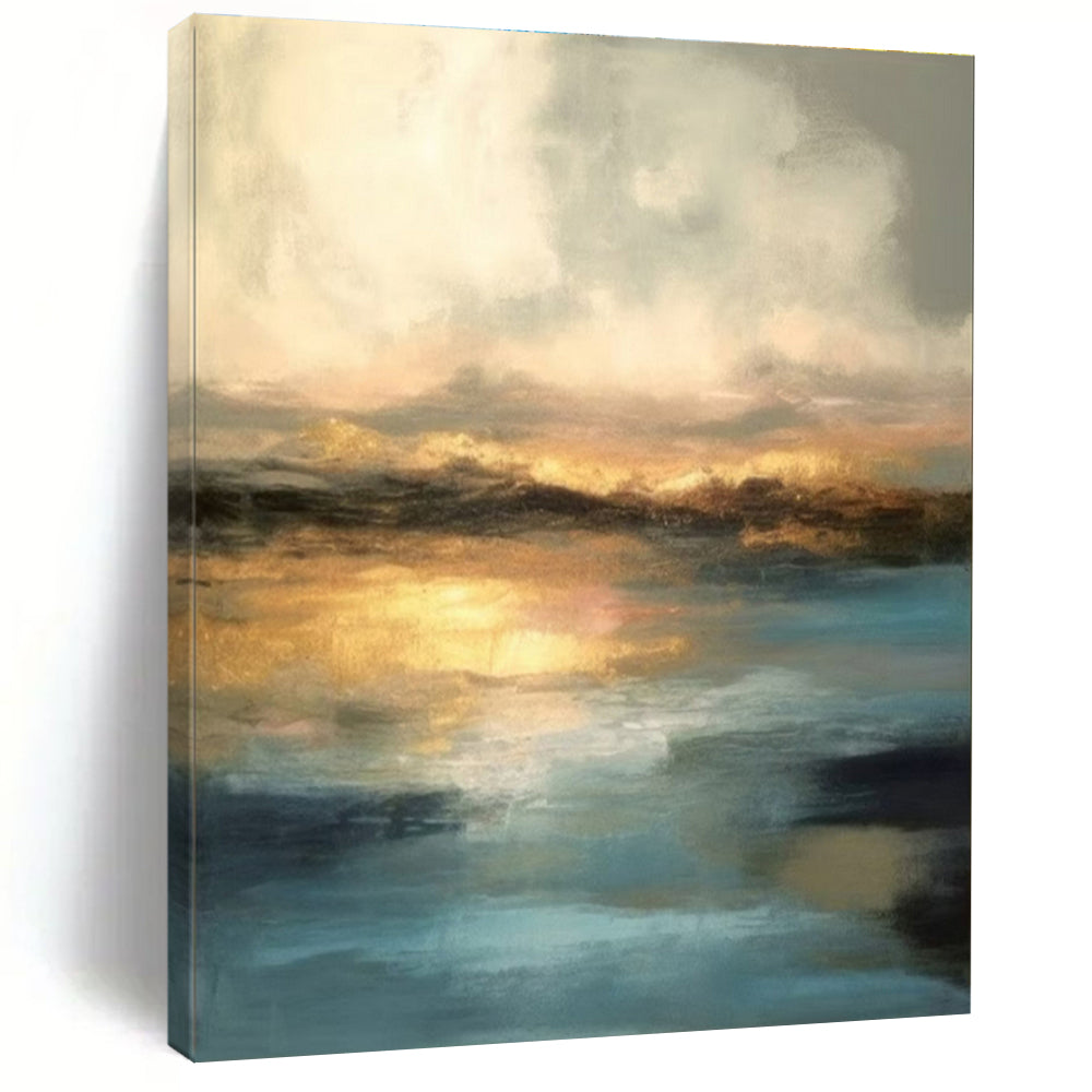 Ethereal Landscape Abstract Acrylic Art - Perfect for Coastal - inspired Living Room & Relaxing Spa LargeART0621