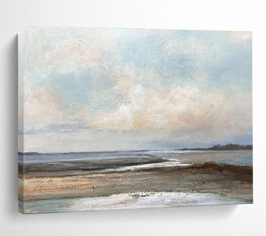 Impressionistic Seascape Painting on Canvas - “Coastal Calm” DKH755