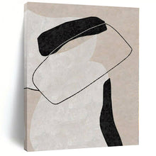 Load image into Gallery viewer, Abstract Figure with Black - White Shapes 3 Abstract Canvas Painting, Perfect for Minimalist Gallery &amp; Modern Home Office LargeART1143
