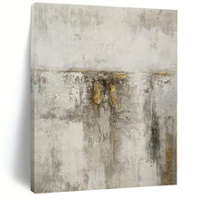 Load image into Gallery viewer, Massive Gray Textured Abstract with Gold Acrylic for Industrial - Chic Loft &amp; Luxury Hotel Suite LargeART0356
