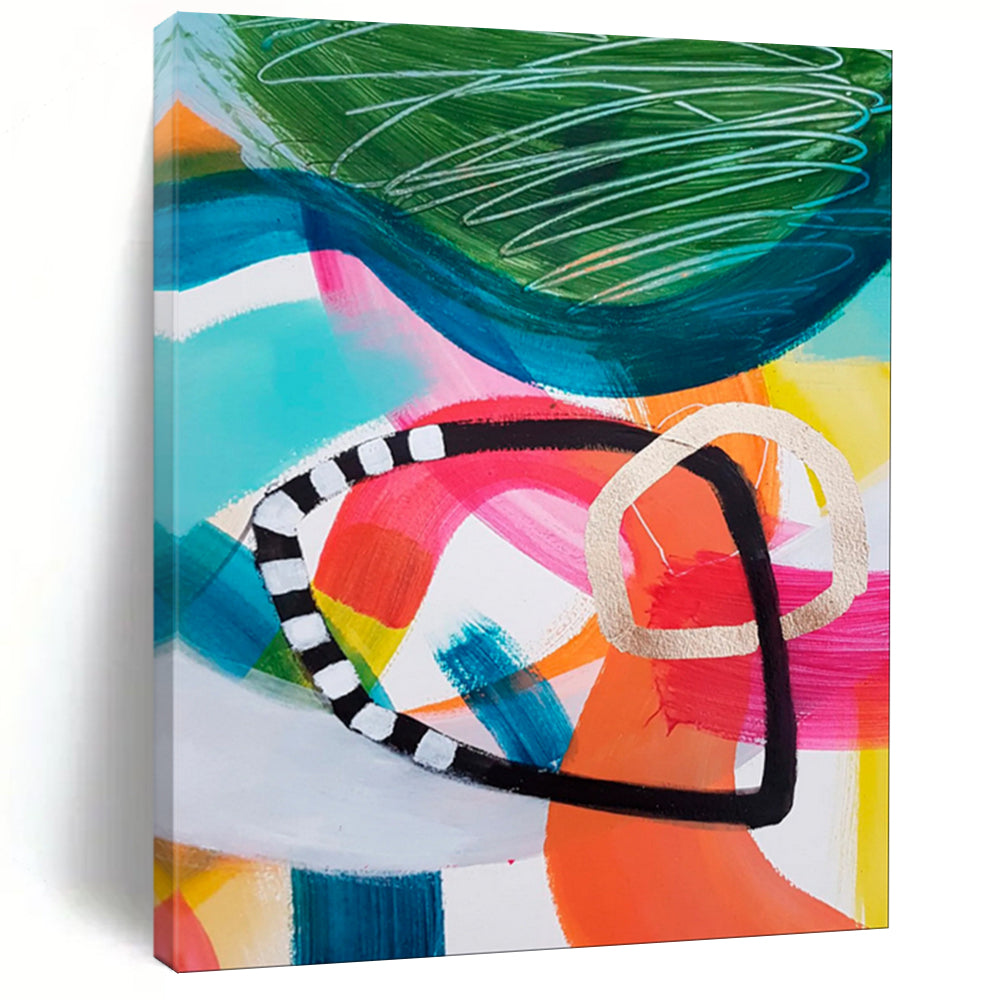 Colorful Abstract Shape Art, Suited for Eclectic Office & Creative Classroom LargeART1825