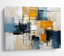 Load image into Gallery viewer, Color - Block Abstract Painting with Geometric Lines for Contemporary Office &amp; Urban Loft DKH183
