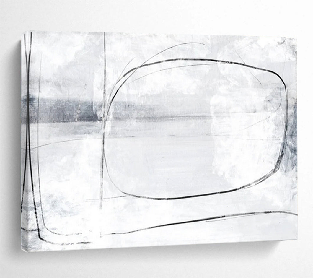 Linear Gray Abstract Landscape Abstract acrylic painting DLZ140