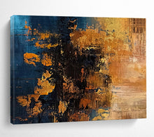 Load image into Gallery viewer, Blue - Gold Abstract Painting for Elegant Dining Room &amp; Art Gallery Corridor DKH267
