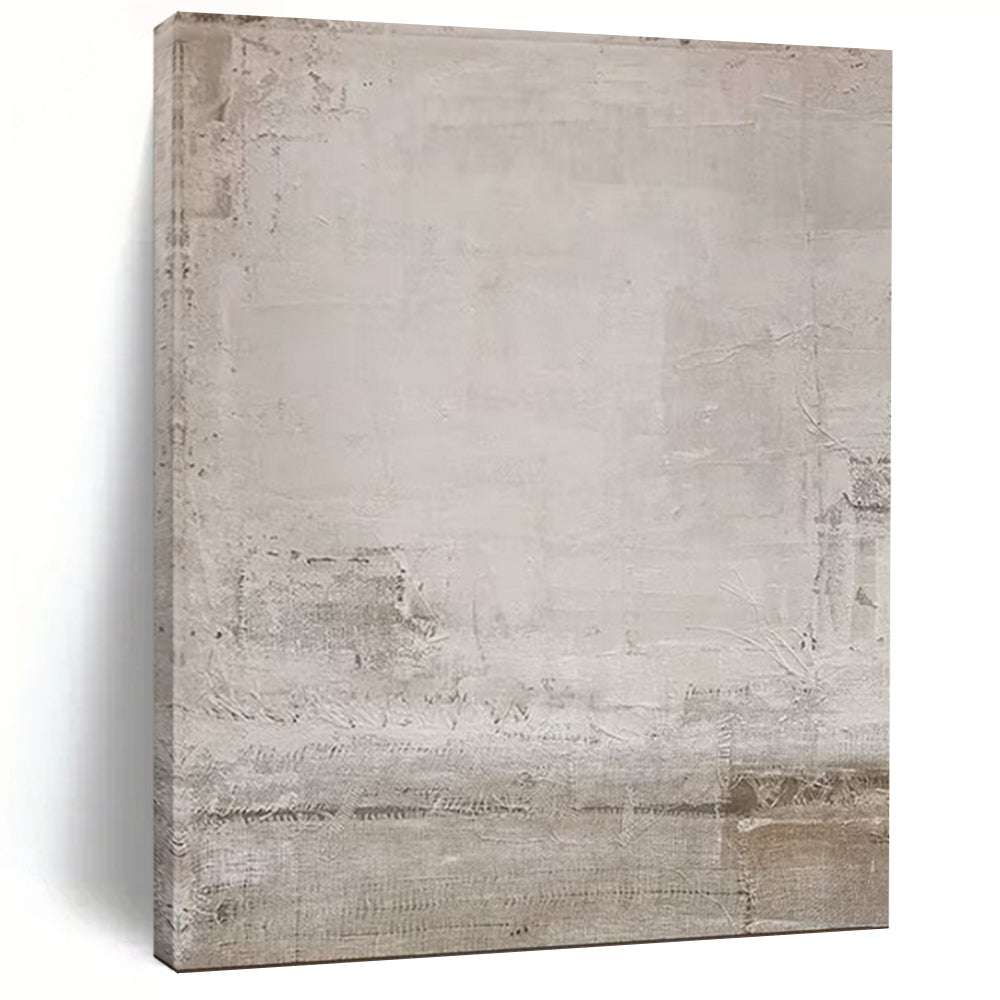 Light Gray Textured Abstract Art for Minimalist Bedroom & Calm Meditation Space LargeART0962