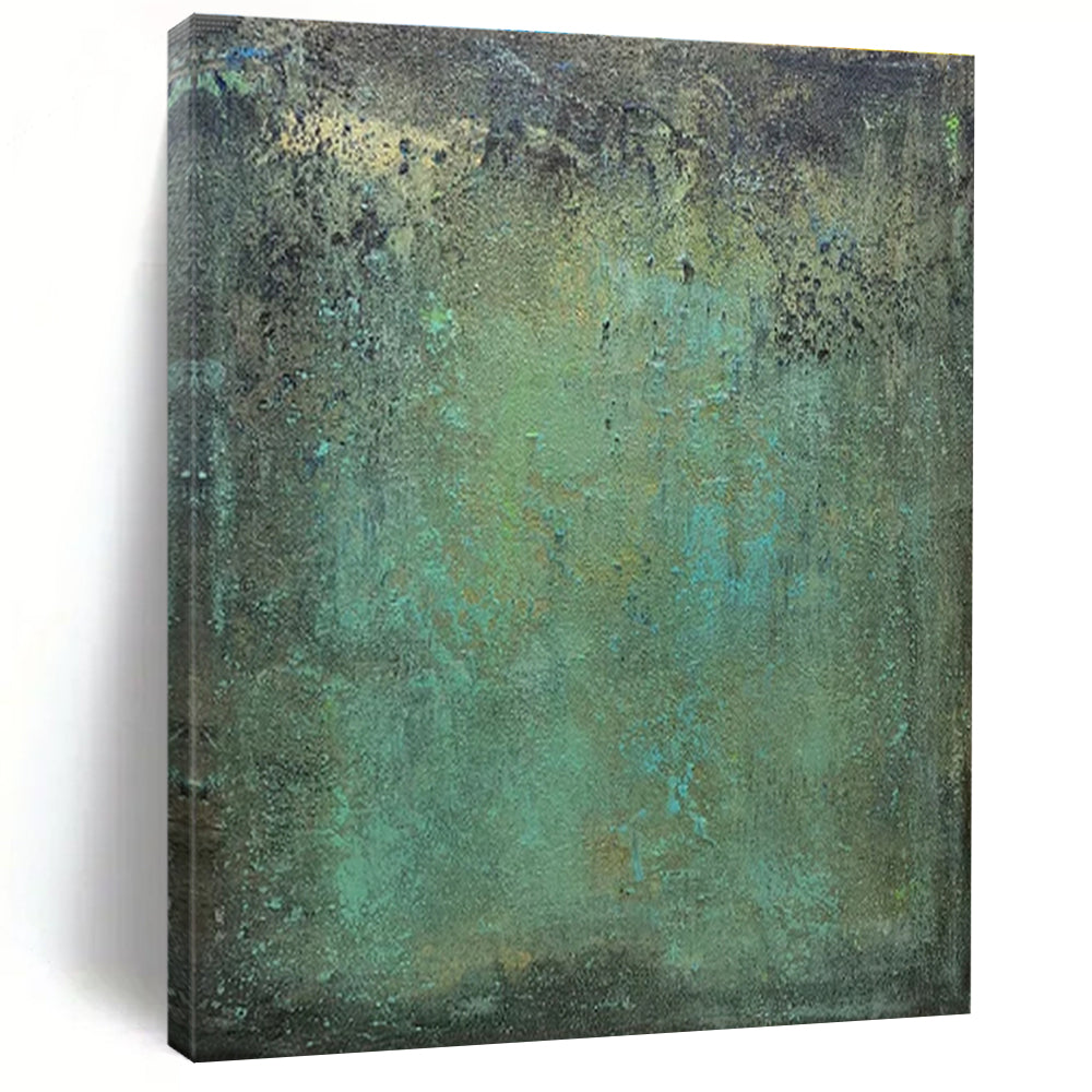 Teal and Brown Textured Field (Duplicate) Acrylic Art - Ideal for Rustic - chic Café & Nature - themed Bedroom LargeART0642