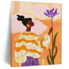 Load image into Gallery viewer, Colorful Abstract Figure &amp; Flower Art, Ideal for Bohemian Living Room &amp; Vibrant Sunroom LargeART2039
