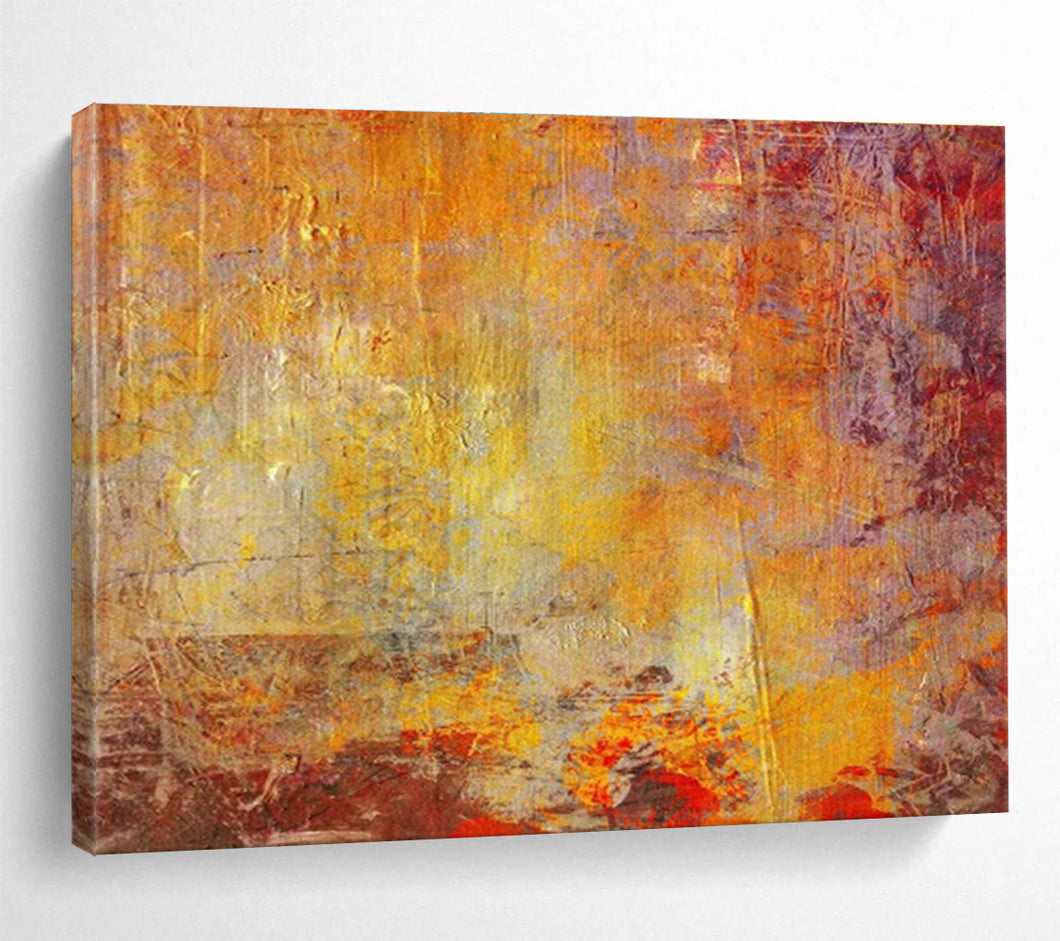 Warm - Toned Textured Abstract Painting for Cozy Living Room & Art Gallery Lounge DKH192