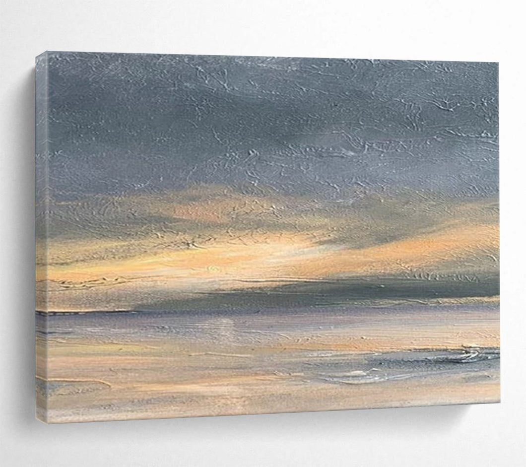Subtle Sunset on the Shore Abstract acrylic painting DLZ016