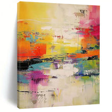 Load image into Gallery viewer, Oversized Hand - painted Vibrant Abstract Landscape Acrylic Art for Bohemian - Style Sunrooms LargeART0235
