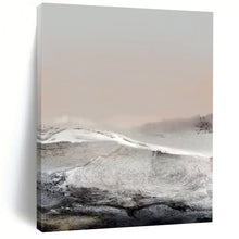 Load image into Gallery viewer, “Frosted Horizons” - Muted grays, whites, soft pinks for a wintry landscape DTP162
