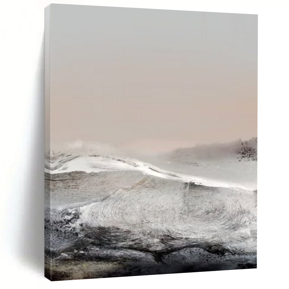 “Frosted Horizons” - Muted grays, whites, soft pinks for a wintry landscape DTP162