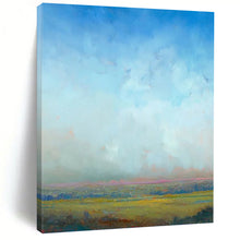 Load image into Gallery viewer, “Hazy Horizon in Soft Blues” Abstract Atmospheric Painting on Canvas, Serene Skyscape Art DKH935
