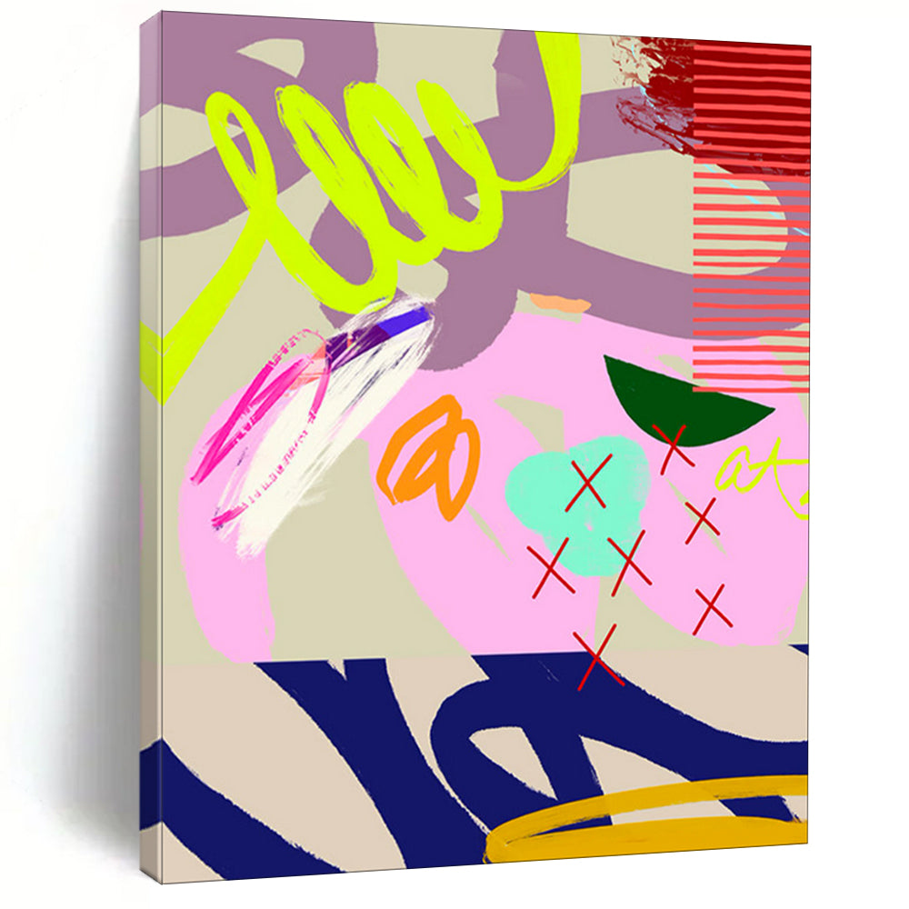 Playful Colorful Abstract Painting, Perfect for Creative Kids’ Room & Lively Office Breakroom LargeART1842
