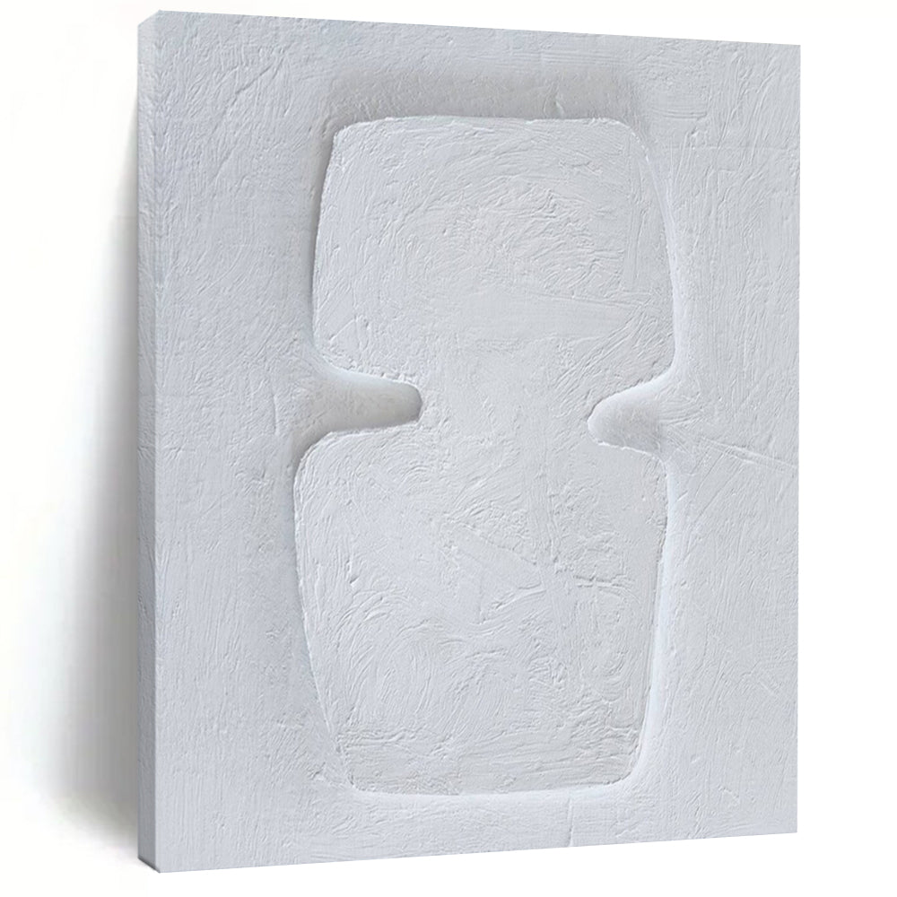 White Textured Abstract Acrylic Art, Ideal for Minimalist Bedroom & Modern Office LargeART0994