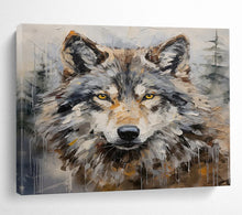 Load image into Gallery viewer, Textured Wolf Portrait Abstract acrylic painting DLZ078
