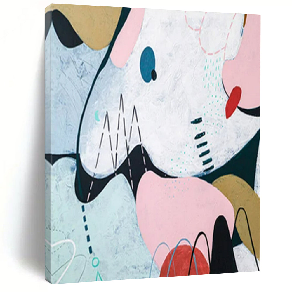 Pastel - Colored Abstract Shapes Art - Perfect for Bohemian Bedroom & Café Lounge LargeART2384