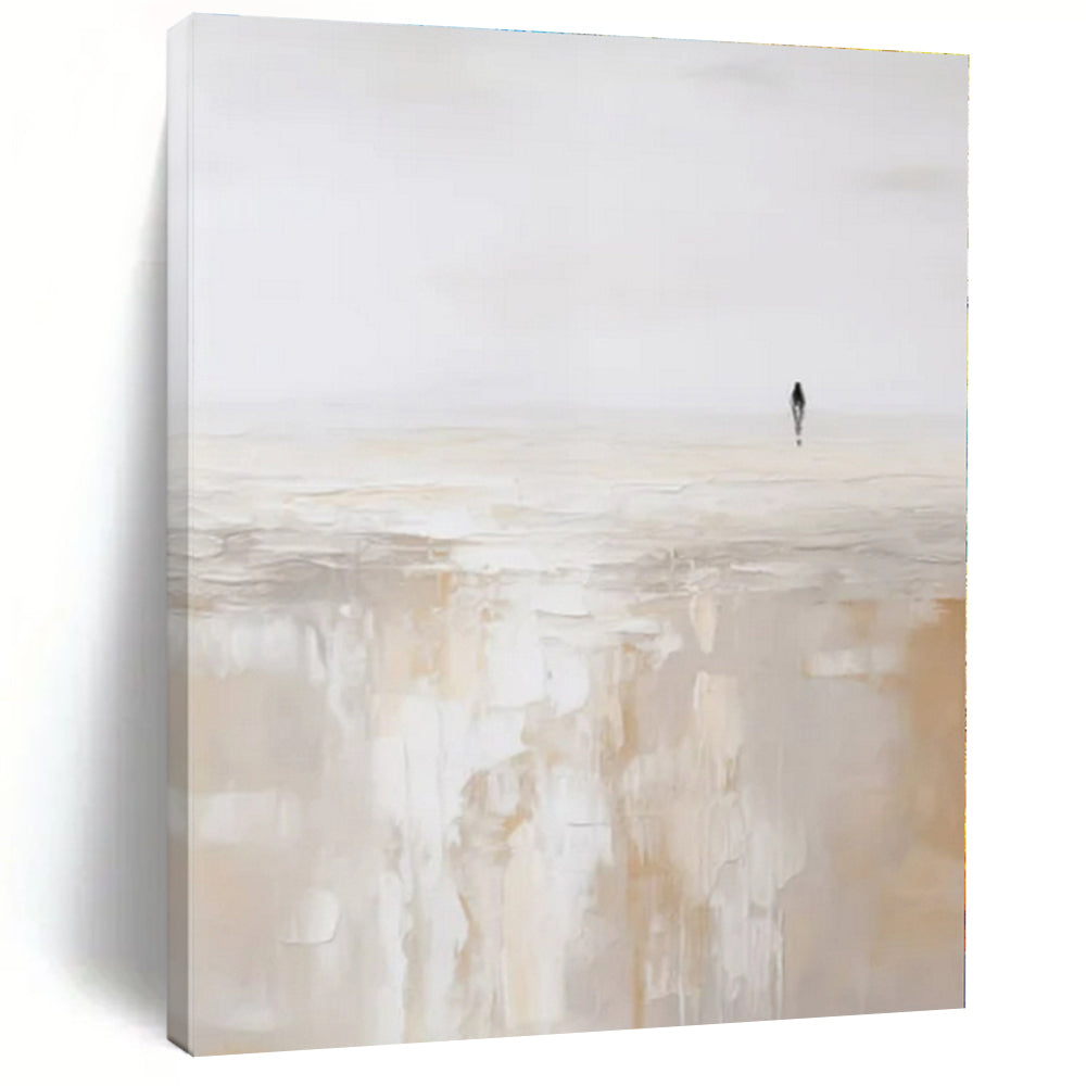 Solitary Figure Abstract Canvas Painting, Ideal for Contemplative Bedroom & Minimalist Meditation Room LargeART1312