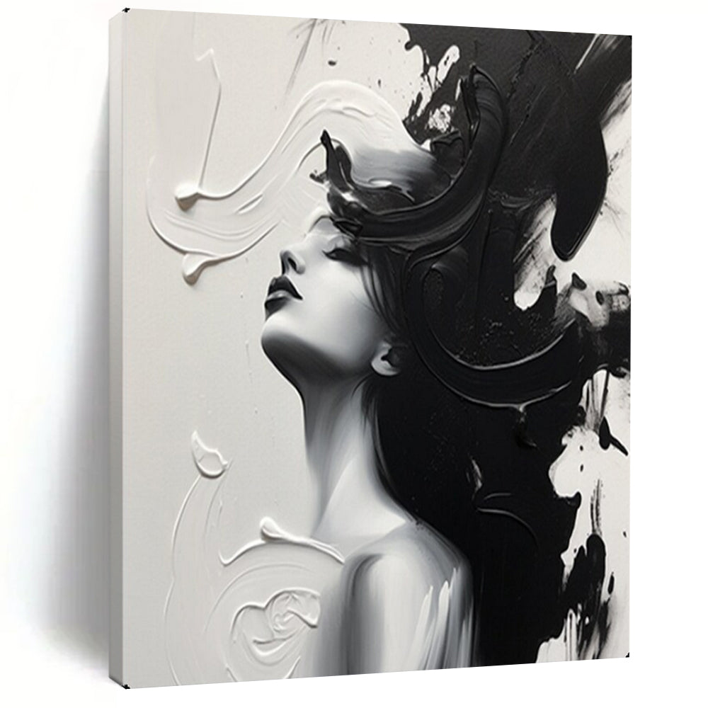 Monochrome Textured Abstract Painting, Ideal for Modern Bedroom & Art Gallery Corner LargeART2143