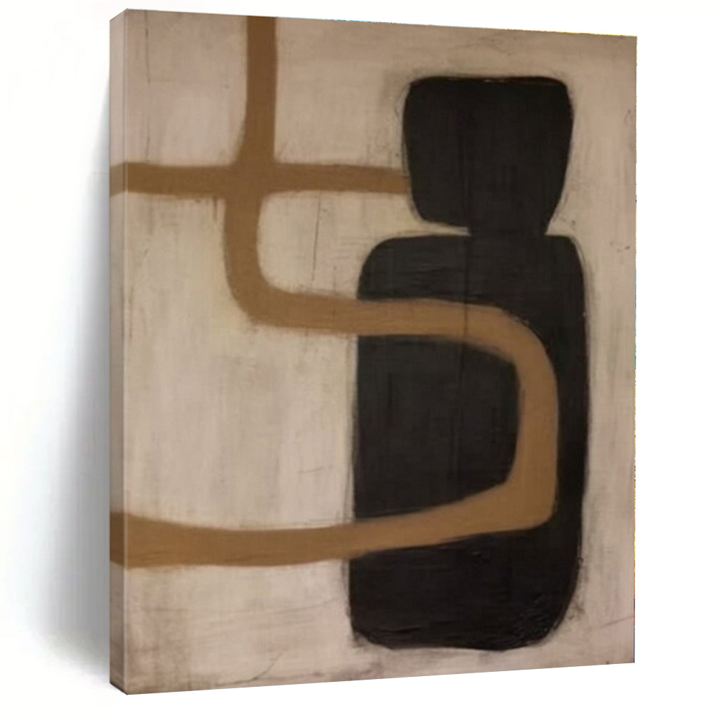 Brown & Black Abstract Canvas Painting, Great for Rustic - Modern Living Room & Art - Filled Hallway LargeART1301