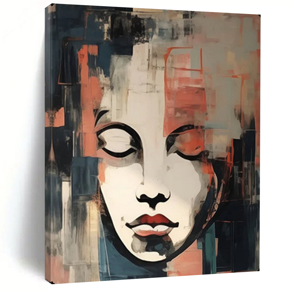 Abstract Painting Modern Female Face Art for Lounge & Studio Decor LargeART2158