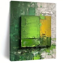 Load image into Gallery viewer, “Layered Green and Yellow Abstract” - Abstract Acrylic with Depth DTP030
