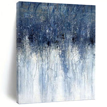 Load image into Gallery viewer, “Blue Dripping Abstract” - Expressive Abstract Art on Canvas DKH1537
