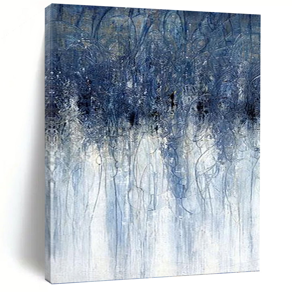 “Blue Dripping Abstract” - Expressive Abstract Art on Canvas DKH1537