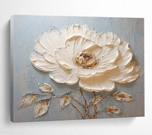 Load image into Gallery viewer, Textured White Flower Large - scale acrylic painting DLZ175
