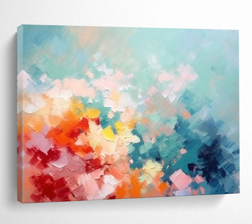 Pastel Color Block Abstract Abstract acrylic painting DLZ058