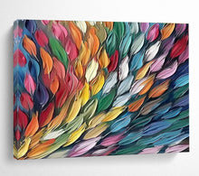 Load image into Gallery viewer, Colorful Feather - Like Abstract Painting on Canvas - “Wings of Color” DKH689
