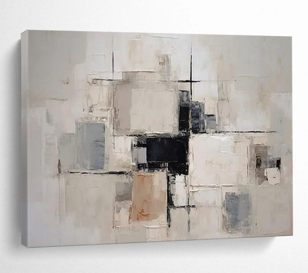 Neutral Geometric Abstract - Elegant Hallway Art LargeART1579