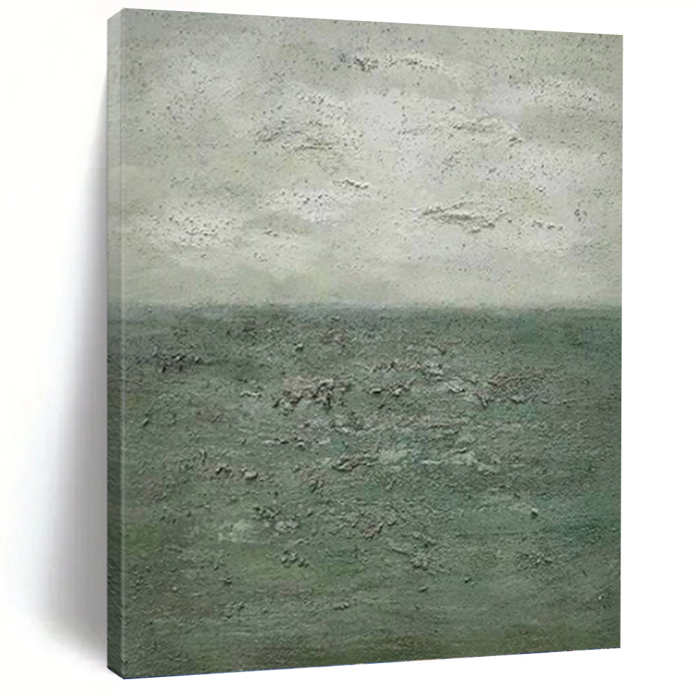 “Textured Grey Sea & Sky” - Atmospheric Coastal Art on Canvas DKH1504