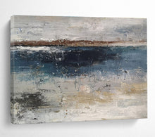 Load image into Gallery viewer, Blue and Gray Abstract Seaside Painting for Coastal Cottage &amp; Relaxing Spa DKH288
