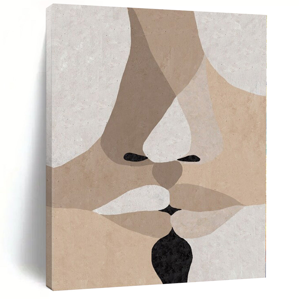 Abstract Face Collage Canvas Painting, Great for Art - Filled Bedroom & Contemporary Gallery LargeART1157