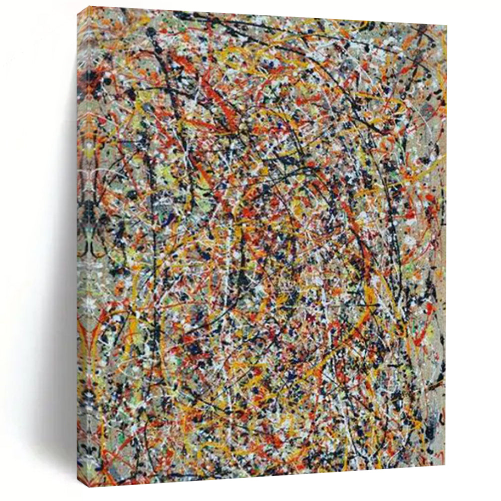 Reimagined Pollock - Style Vivid Chaos Abstract Painting - For Teen’s Room & Art Gallery Nook LargeART2347