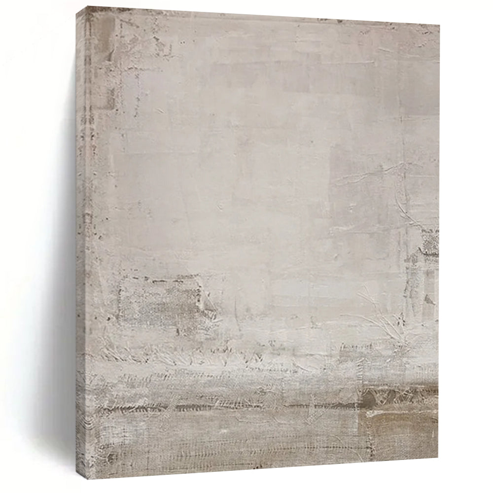 “Stone Canvas” – Beige & Gray Textured Abstract Acrylic with Subtle Layers DTP055