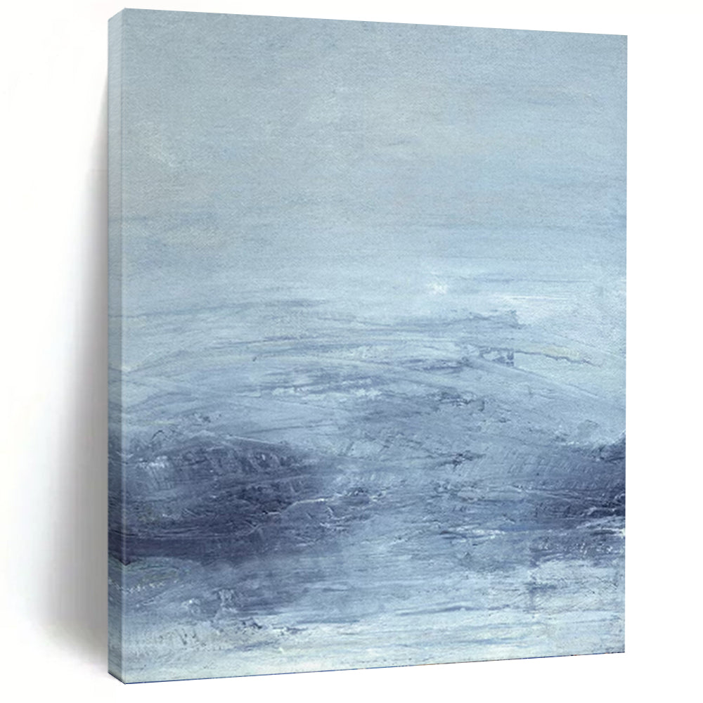 “Ink - Wash Inspired Abstraction” Abstract Black - and - Beige Painting on Canvas, Minimalist Decor DKH968